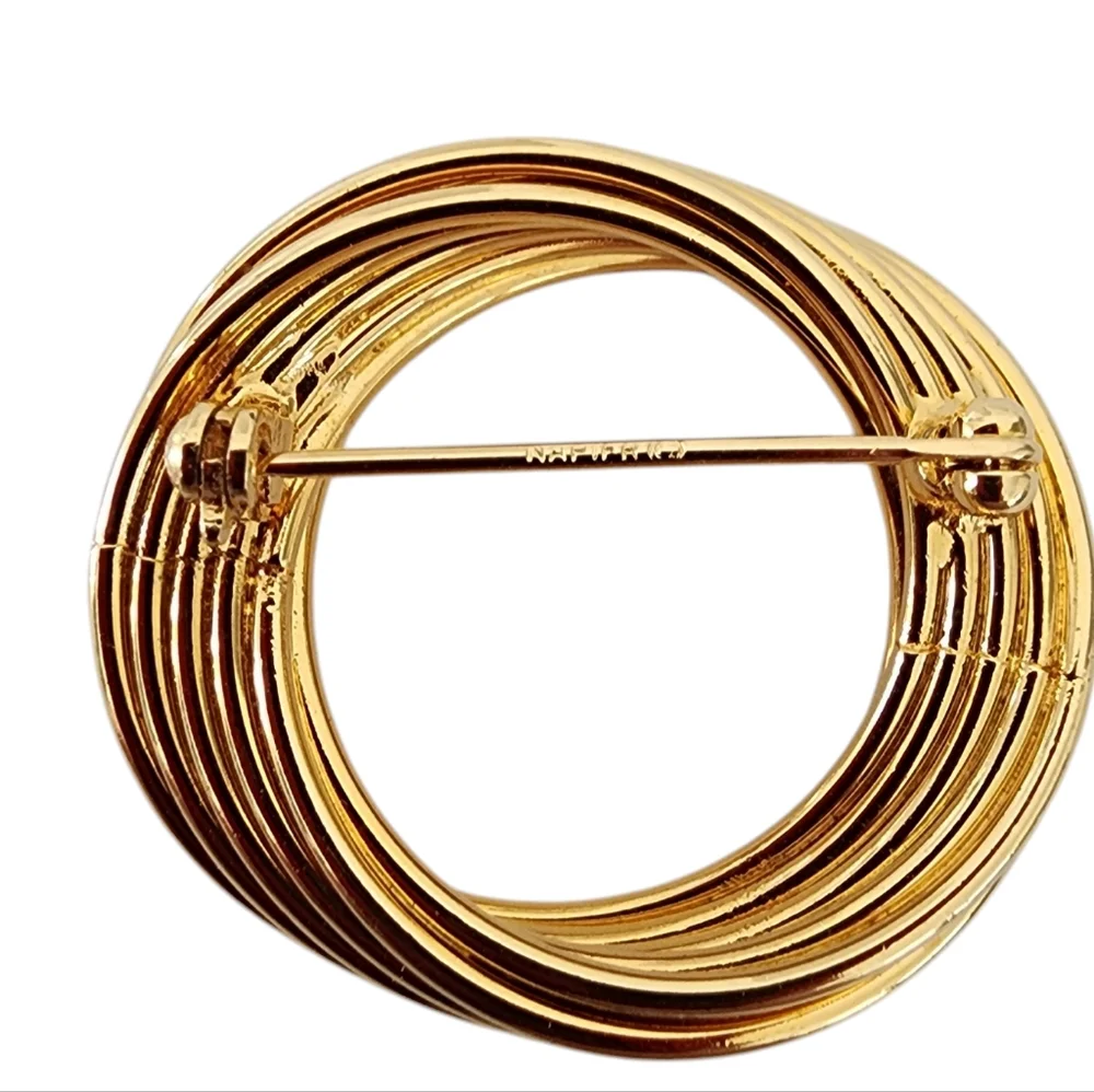 Napier Vintage Brooch Pin circle brooch gold tone